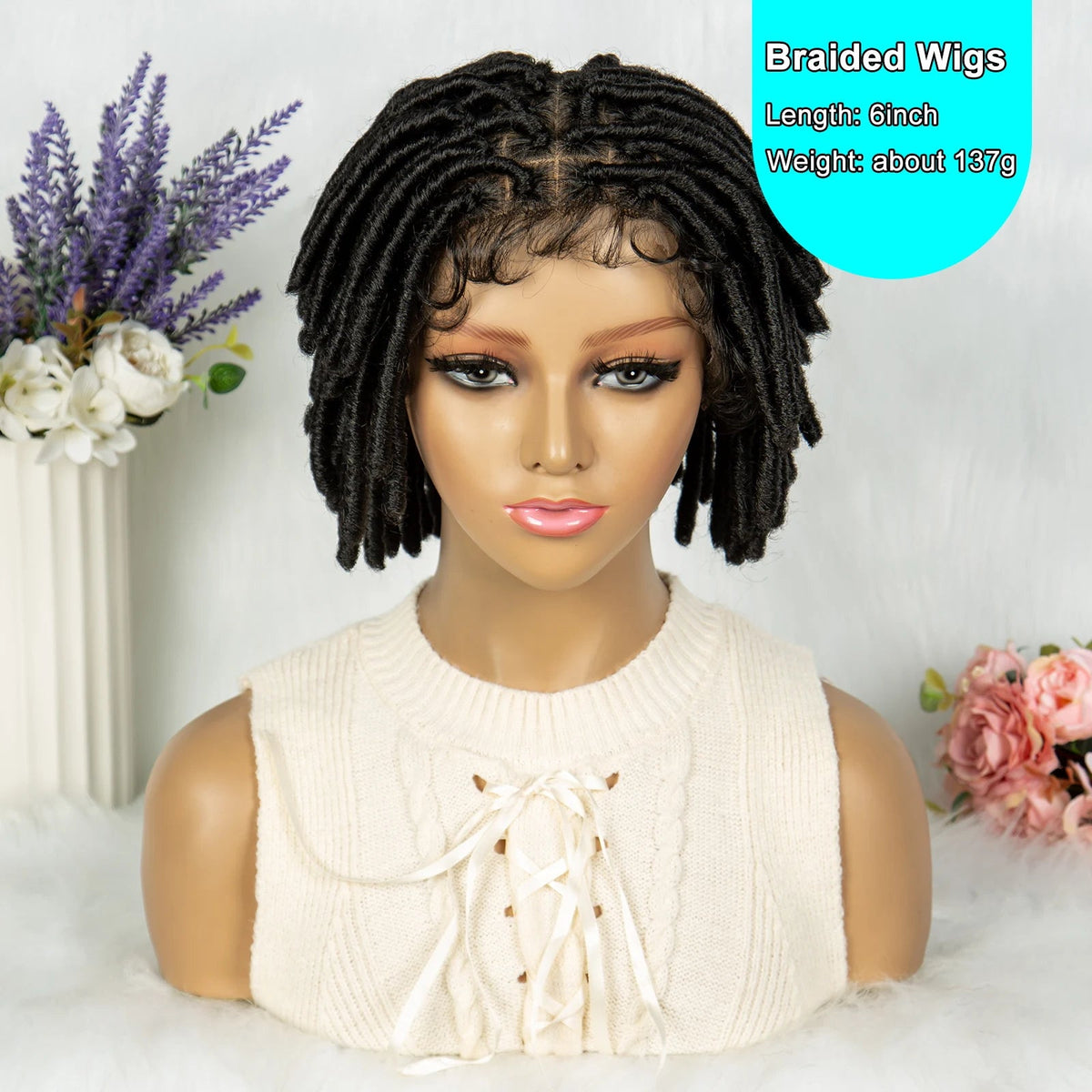 Synthetic Dreadlock Faux Locs wig Knotless Box Braided Wig Lace Front Braided Wig Full Lace African Braiding Hair For Man Women Luxegan