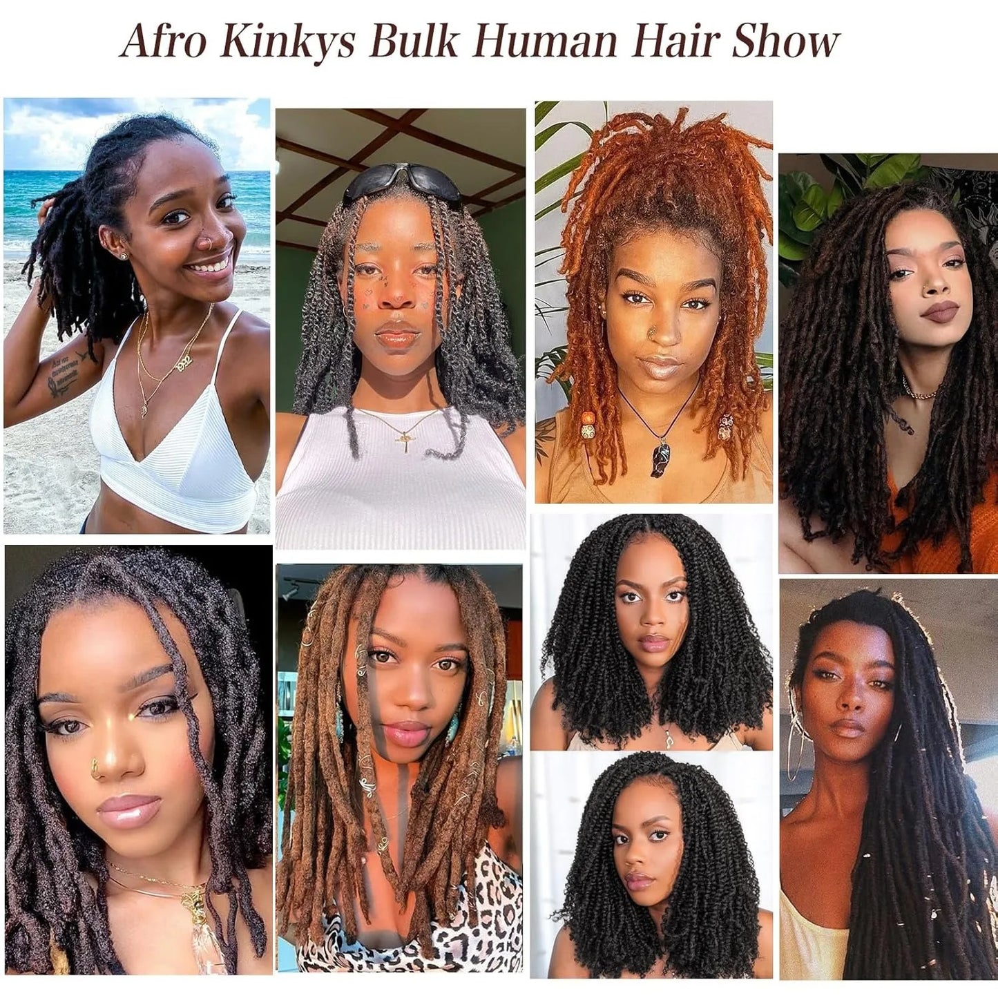 4C Afro Kinky Human Hair Bulk | Locs, Twists & Braids Extensions | 10-18in