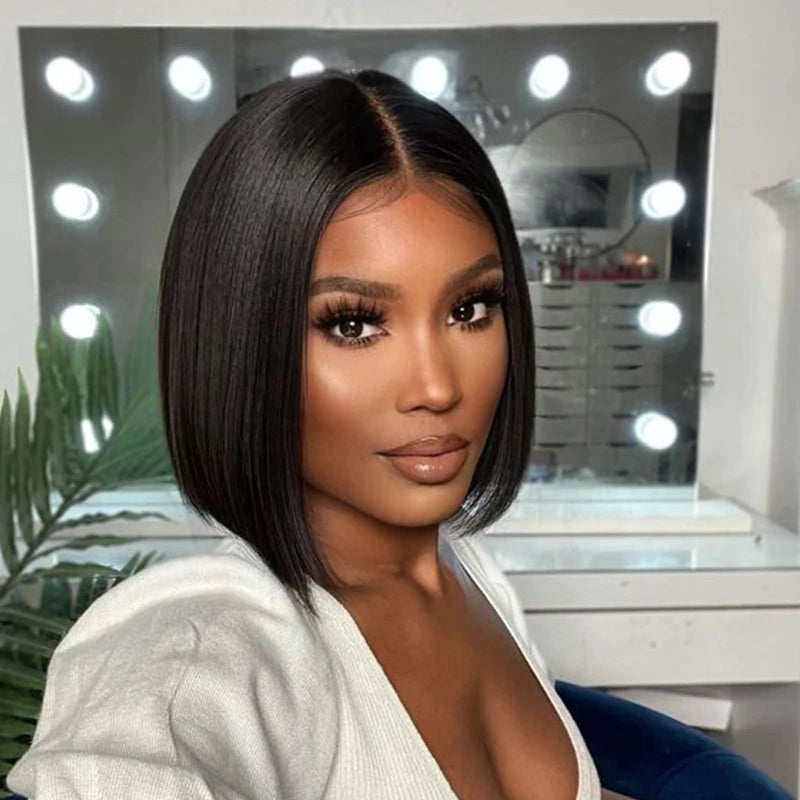 Straight Bob Pixie Cut Human Hair Wig | 180% Density 4x4 HD Lace Closure Luxegan