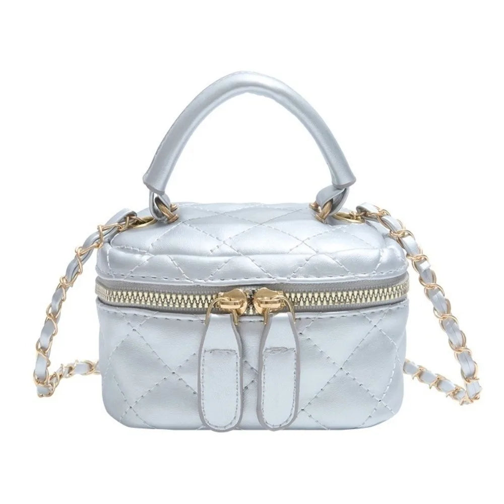 Mini Diamond Quilted Leather Bucket Bag Multi-Color Checkered Pattern Crossbody Bag with Gold Chain Shoulder Strap Shoulder Bag Luxegan