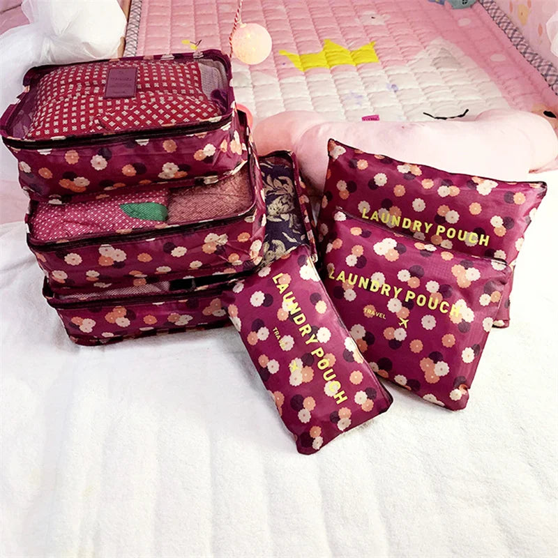 6 PCS Travel Storage Bag Set | Tidy Organizer Wardrobe Suitcase Pouch Luxegan