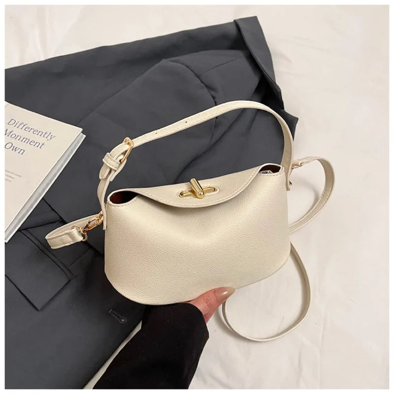 Niche Brand Yellow Bucket Bag | Versatile Shoulder & Messenger Handbag