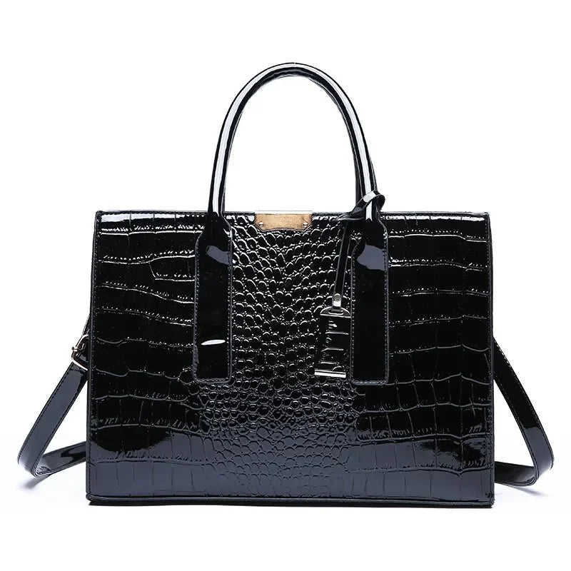 Crocodile Print Women Handbags Purse Tote Bags | Adjustable Strap Top Handle Bag | Large Capacity Crossbody Bags Work Travel Gift Luxegan
