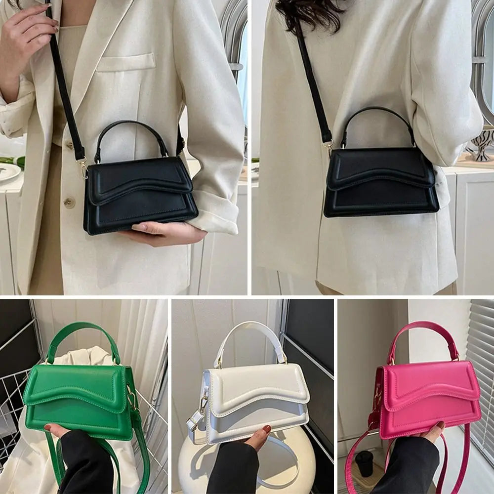 High Quality Solid Color Small Square Crossbody Tote Luxegan
