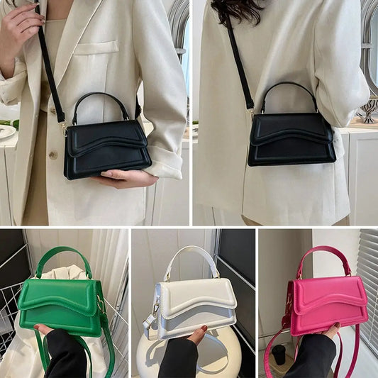 High Quality Solid Color Small Square Crossbody Tote Luxegan