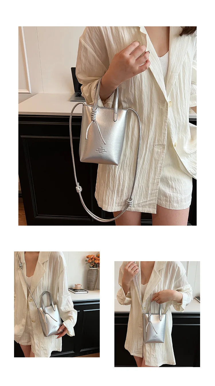 Leather Mini Crossbody Bag for Women | New Korean Fashion Luxury Shoulder Bag & Simple Retro Handbag Luxegan