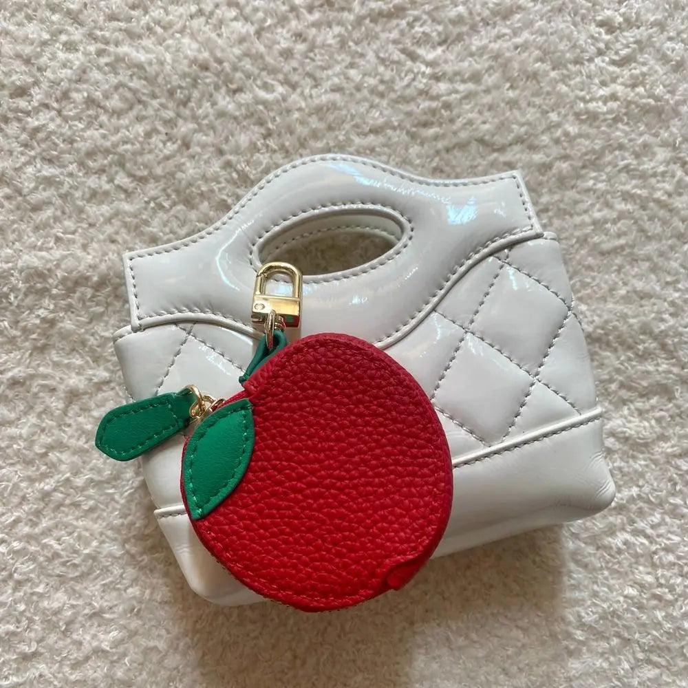 Polyester Cherry/Strawberry Coin Purse | Cute Fruit Shape Keychain Earphone Bag Luxegan