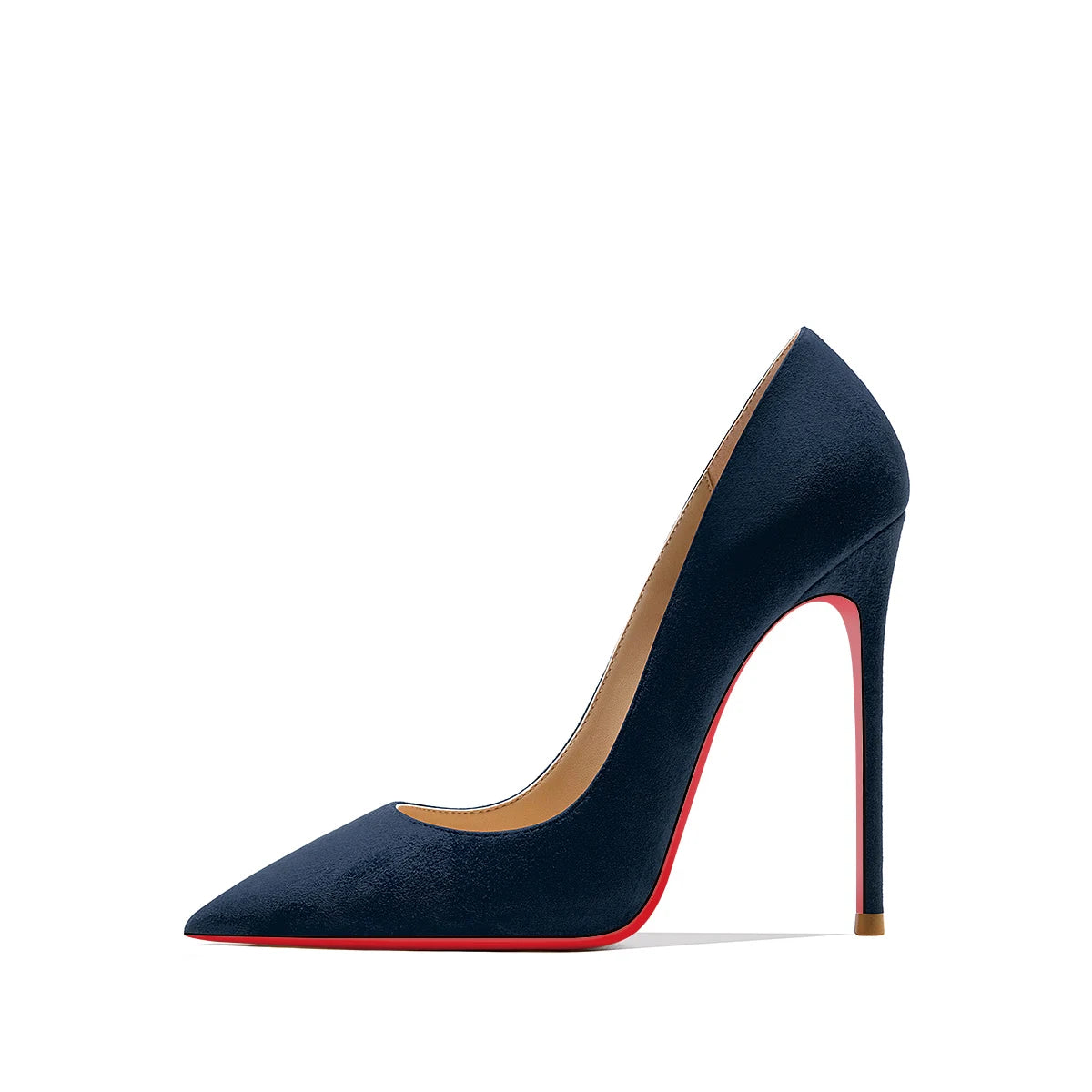 Autumn New Women's Suede High Heels | Sophisticated Red Shiny Bottom Pumps | Elegant "Handmade Flannel" Silhouette | "Dignified" Fashionable Temperament Shallow Wedding Shoes for Radiant Versatile Styling Luxegan