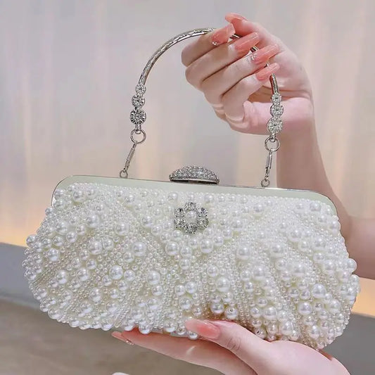 Beading Women's Evening Bag | Embroidery Shell Flower & Diamond Clutch Luxegan