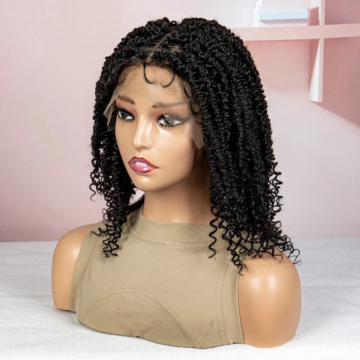 Dreadlocks Braided Wigs Lace Front Braided Wigs Short Box Braided Wigs for Women with Baby Hair Ombre Lace Braids Wigs Luxegan