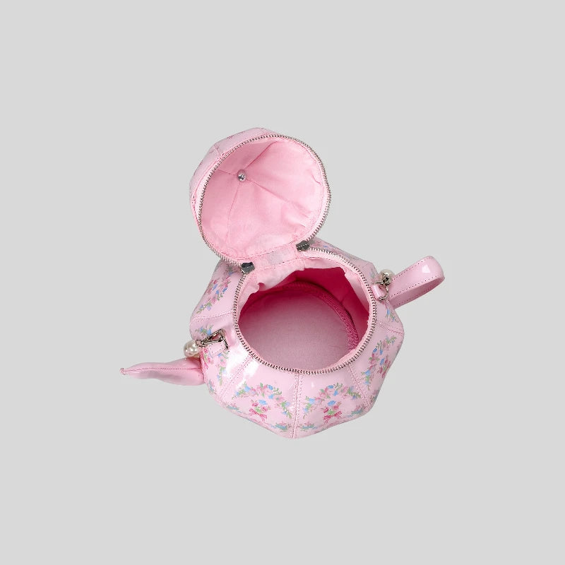 Pearl Chain Teapot Crossbody Bag | Luxury Designer Handbag & Purse Luxegan