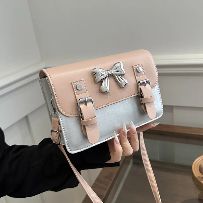 Fashion Square Small Crossbody Bags | Bowknot Decor Flap Shoulder Bag (For Summer Travel & Daily Use) Luxegan