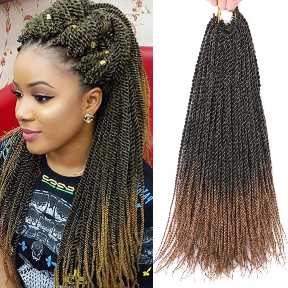 Full Star Senegalese Twist Crochet Braids | 30 Strands/Pack | Ombre Colors Luxegan