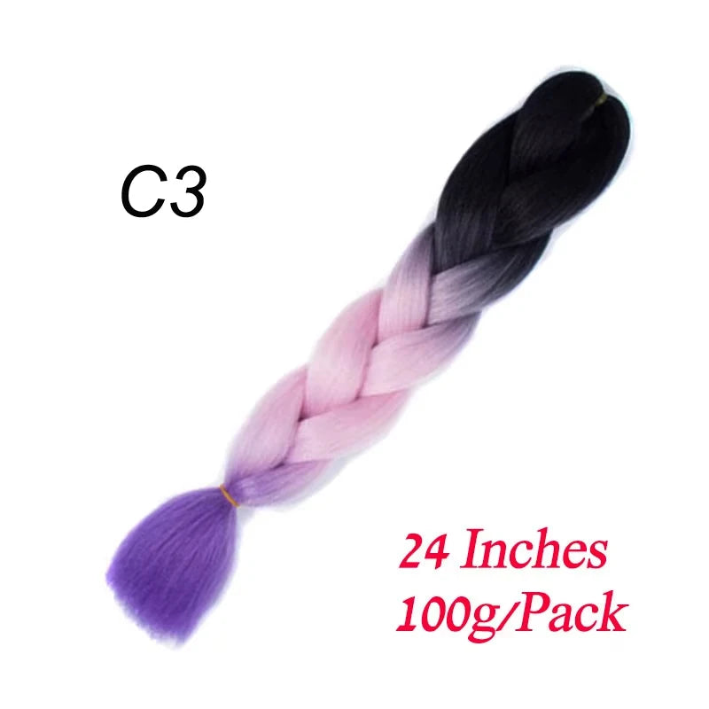 Lihui 24 Inch Pre-Stretched Synthetic Braiding Hair – Kanekalon Jumbo Braid | 100g | 100+ Ombre Colors