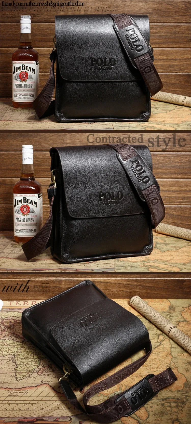 New Men’s Vertical Business Shoulder Bag | Premium TPU Waterproof Crossbody Satchel | Sophisticated POLO Style Document Bag | Professional Casual Messenger for Work & Travel Luxegan