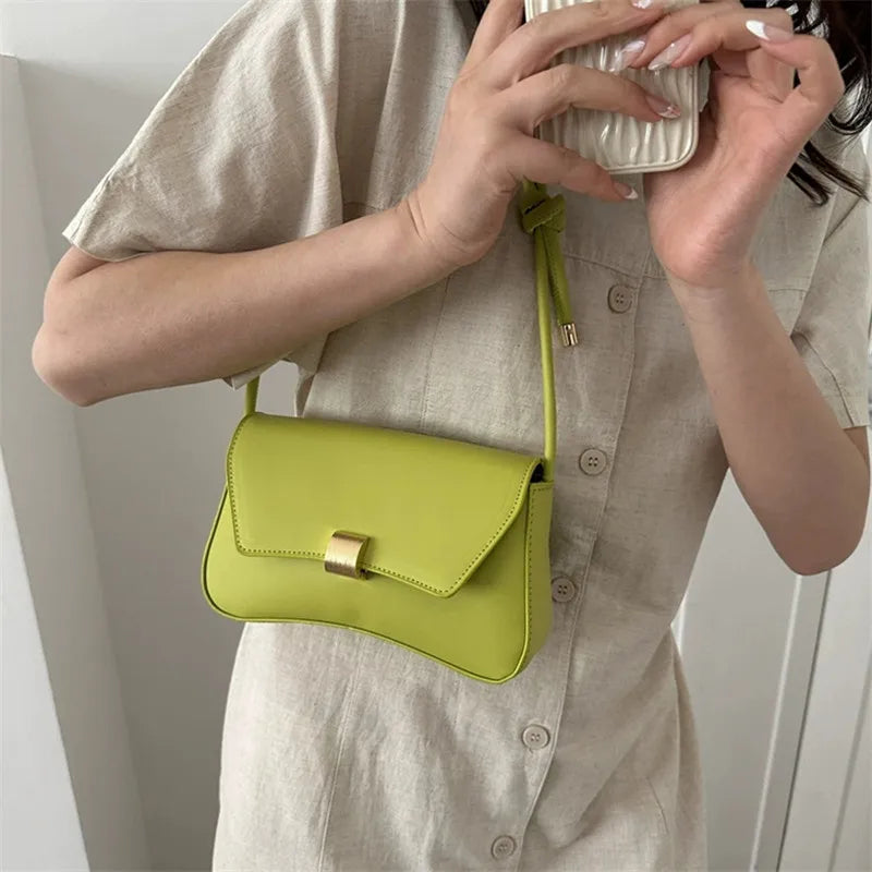 Vegan Crossbody Bag | Lightweight Solid Color Flap Purse | Design for Women Teens | Ideal for Office, College, Travel, Daily Use Luxegan