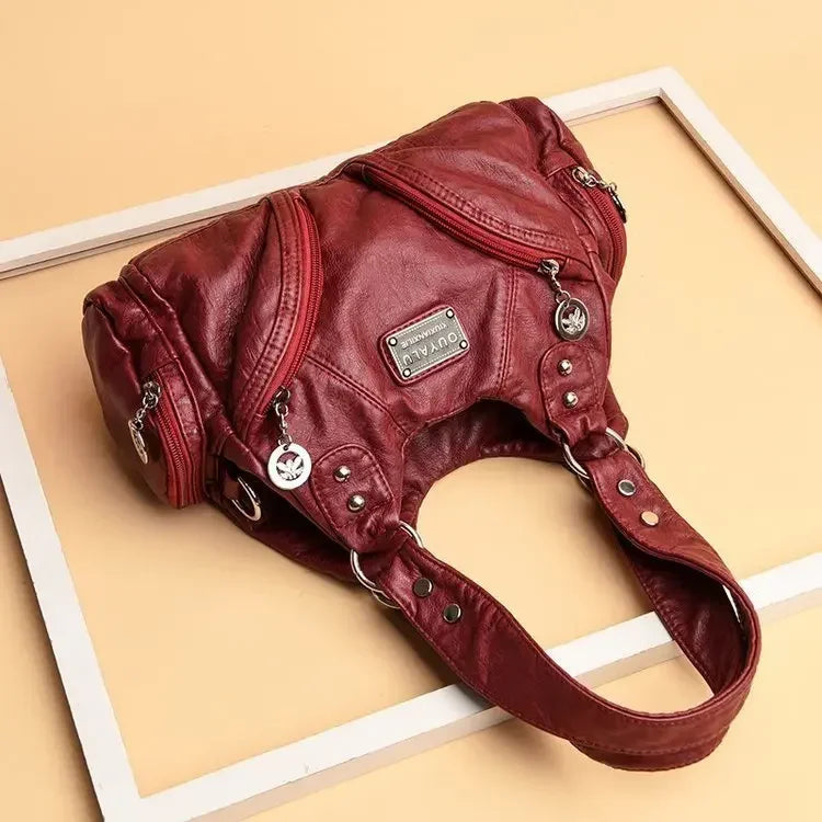 Luxury Structured Square Crossbody | Hard PU Leather Shoulder Bag Luxegan