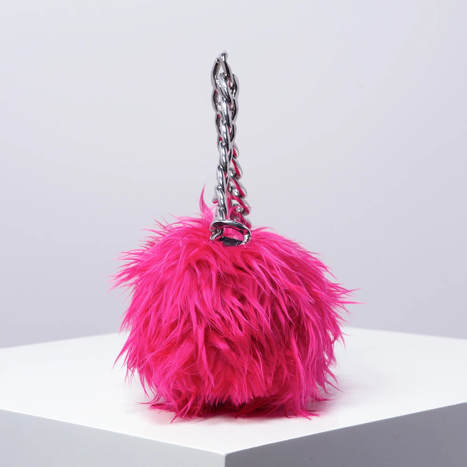 Solid Fuzz Soft Candy Color Satchel | Y2K Style Women’s Shoulder Bag with Iron Chain | Cute Charm Clutch & Colorful Square Purse Luxegan