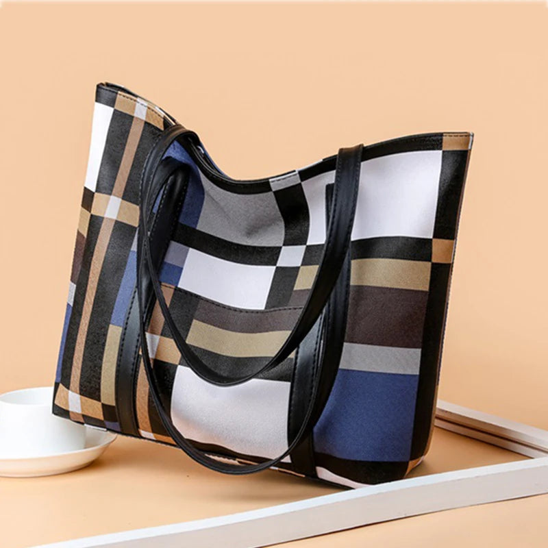 Tote Bag Women's | New Fashion Lightweight & Large Capacity Checkered Handbag Luxegan