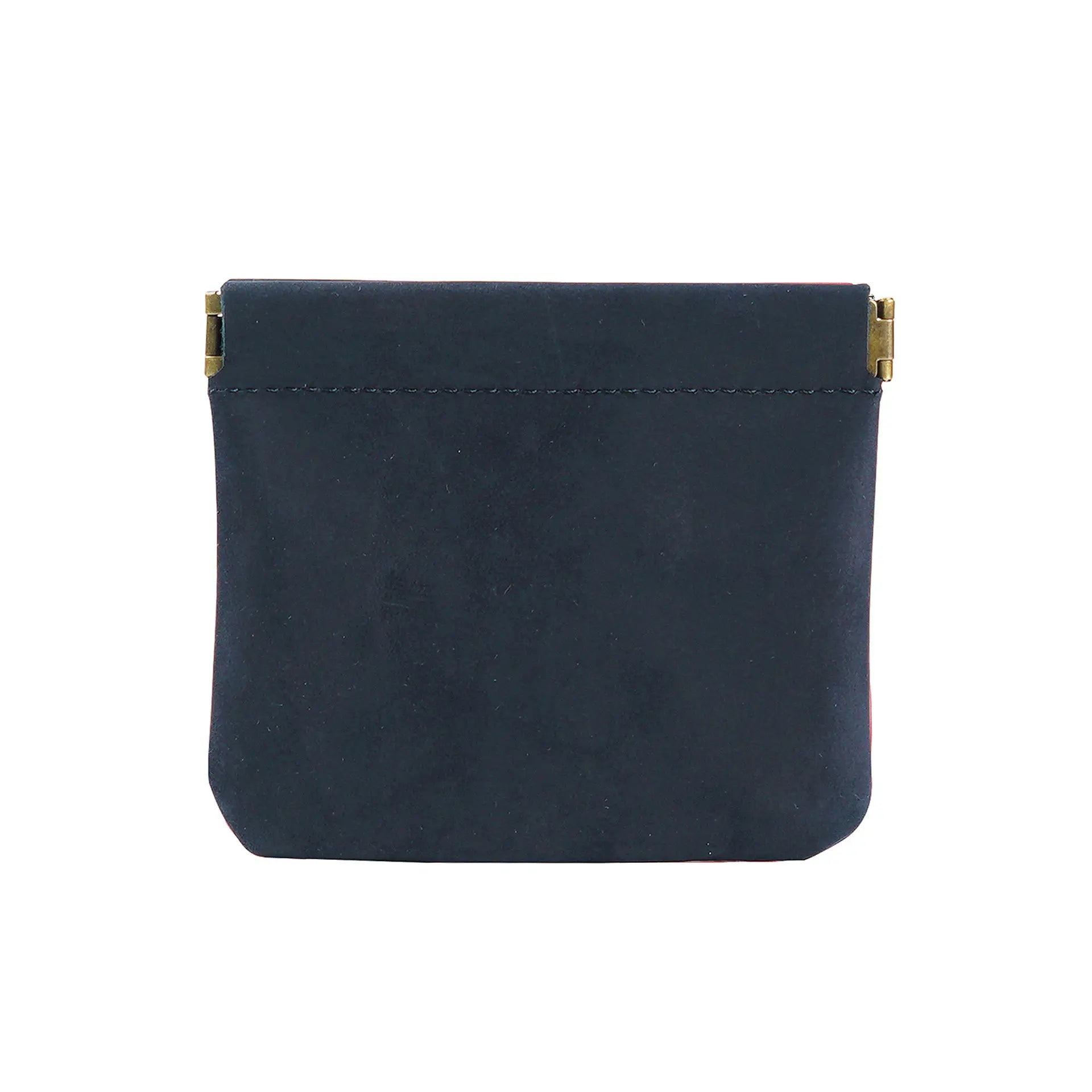 Genuine Leather Small Coin Purse & Card Holder | Sophisticated Crazy Horse Cow Leather Storage Bag | Elegant Retro Key Case with Automatic Buckle Closure | Luxury Minimalist Unisex Pouch (Model 18L-112) Luxegan