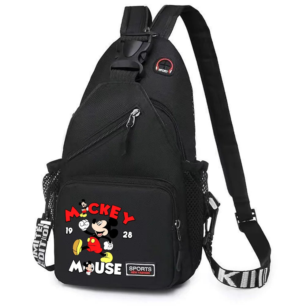 Mickey Minnie Mouse Cartoon Shoulder Bag | Unisex Multi-functional Oxford Fabric Backpack & Casual Chest Business Travel Pack Luxegan