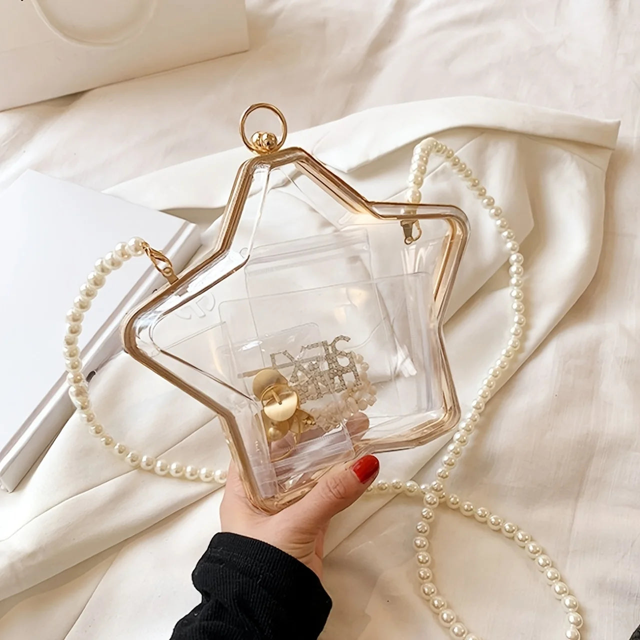 Clear Acrylic Shell Bag | Trendy Niche Design Crossbody Purse Luxegan
