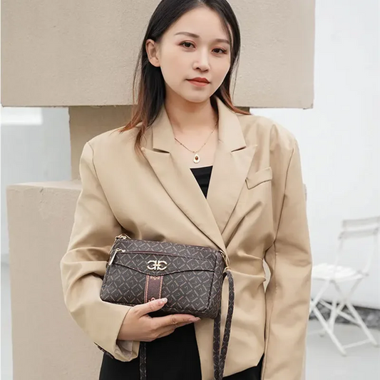 Ladies' New Crossbody Shoulder Bag | Atmospheric Middle-aged Underarm Handbag & Mini Phone Purse Luxegan