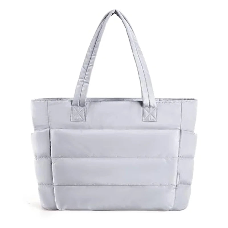 The Bubble Tote Bag Cotton Padded Female Quilting Puffy Shoulder Shopper Purse | Simple Daily Handbag Women's Bags Luxegan