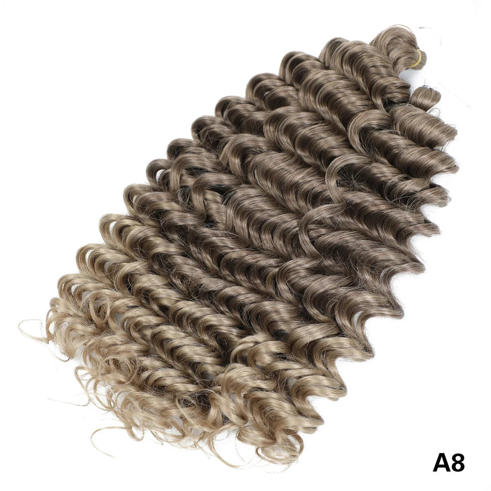 Deep Wave Crochet Braiding Hair 24in | 50 Strands 110g | 16 Colors | Water Wave Twist Luxegan