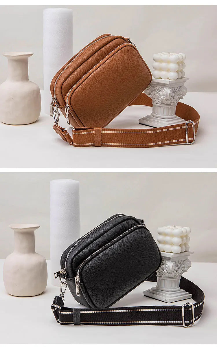 New Lychee Pattern Small Square Bag | Comfortable Weaving Strap Style Wide Shoulder Strap & Crossbody Bag Luxegan