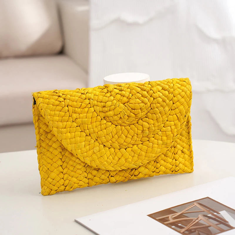 Woven Beach Clutch | Summer Straw Hand Bag & Purse Luxegan