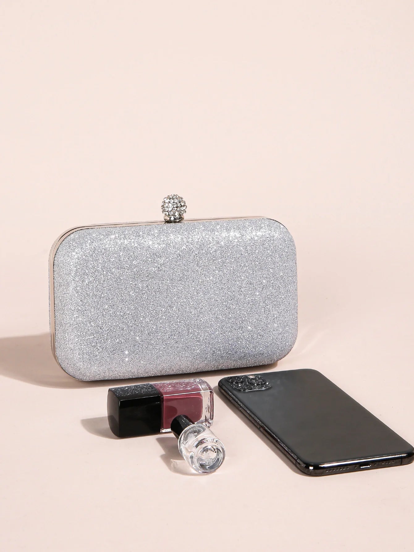 Mini Classic Glitter Square Clutch Bag | Elegant Rhinestone Evening Handbag Luxegan