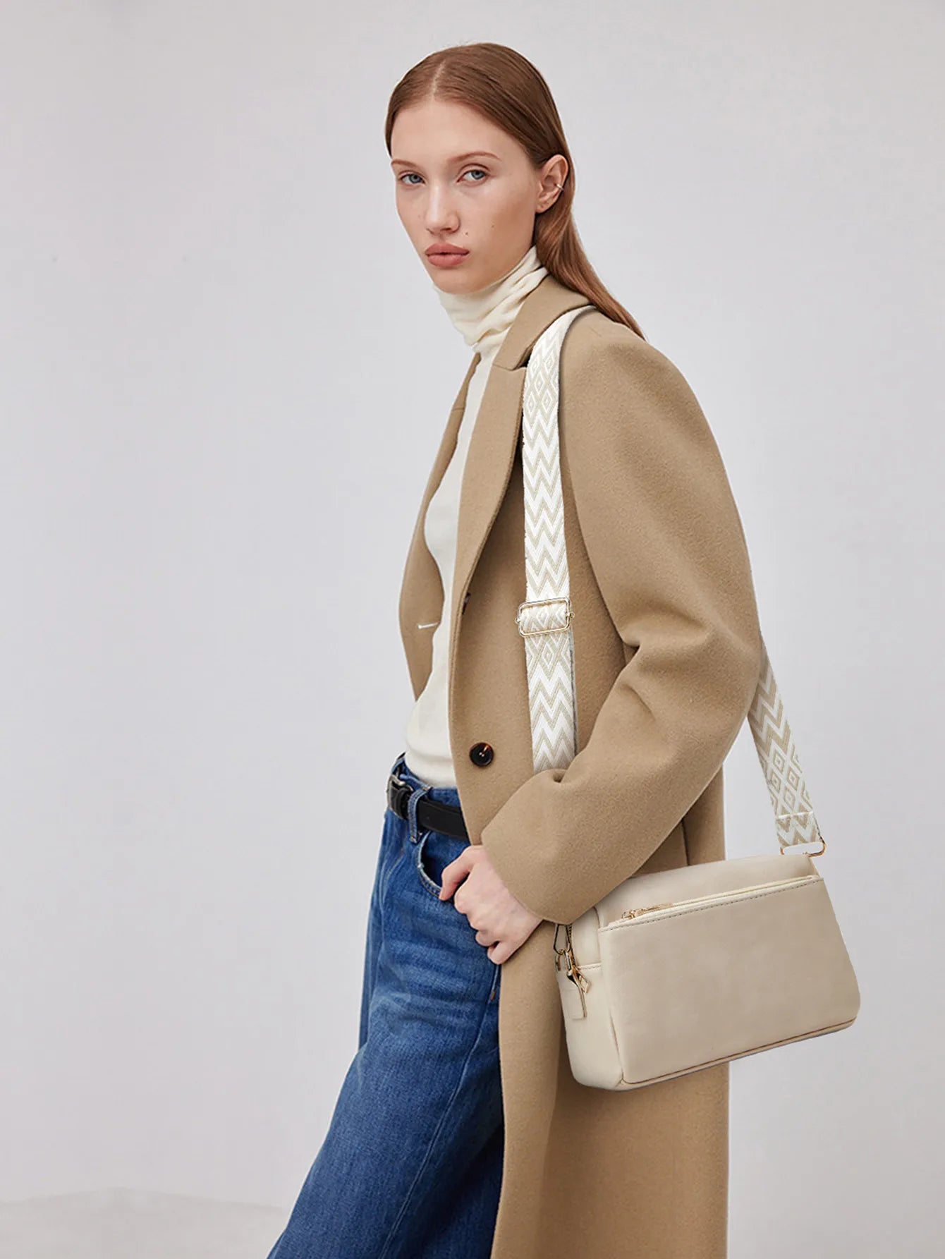Women’s Multi-Zipper Small Square Bag | Anti-Splashing Water-Resistant Crossbody | Sophisticated Single Shoulder Satchel | Modern PVC & Acrylic Small Utility Handbag (Model 480) Luxegan
