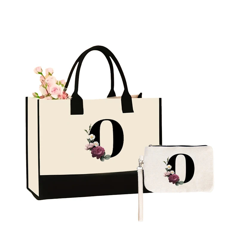 Pattern Printed Canvas Shoulder Bag | Large Capacity Combination Handbag & Storage Bag | Foldable, Reusable, & Eco-Friendly Unisex Casual Tote Luxegan