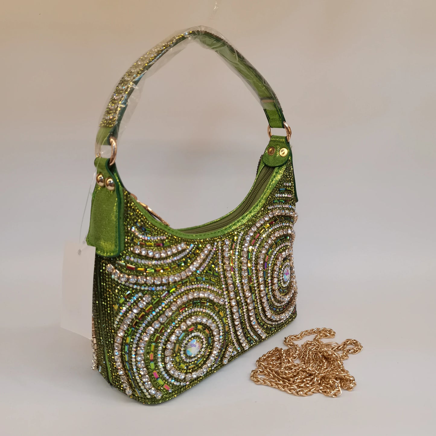 Soft Rhinestone Embellished Evening Bag | Fashion Chain Clutch Luxegan