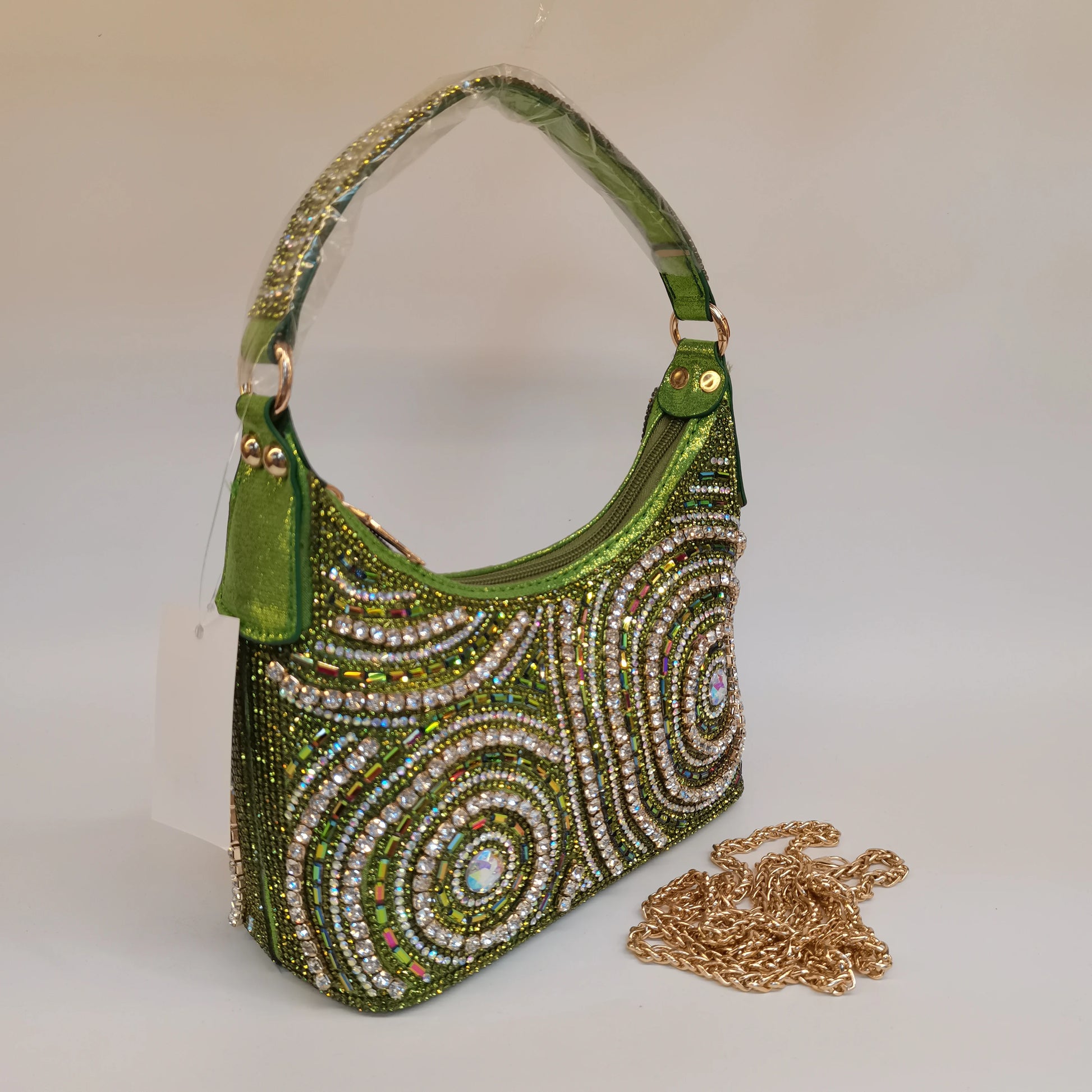 Soft Rhinestone Embellished Evening Bag | Fashion Chain Clutch Luxegan