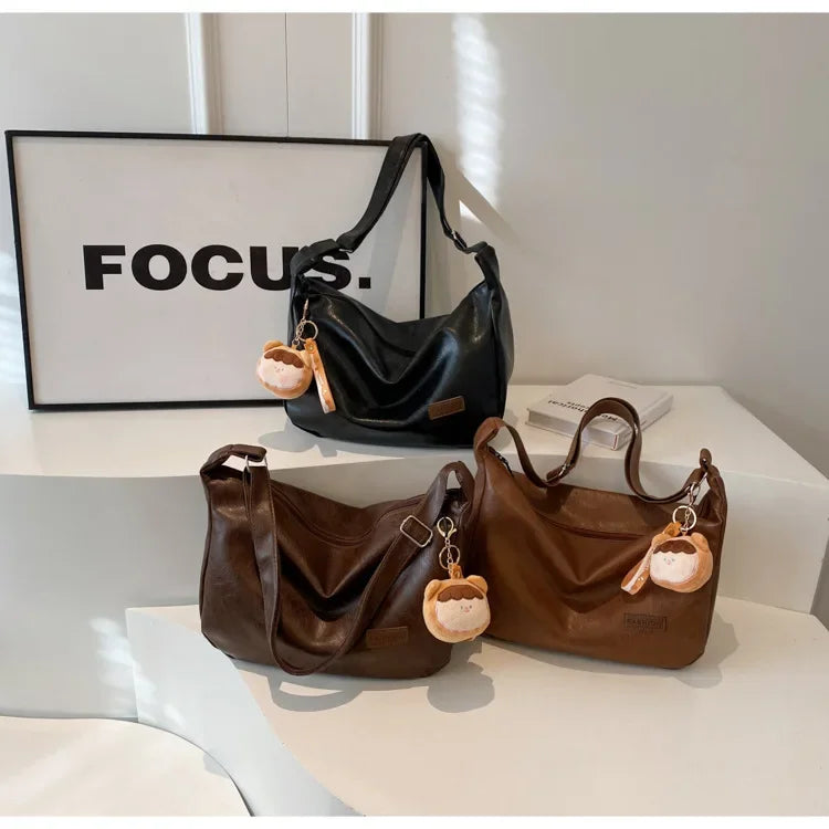 New Trendy Women's Crossbody Bag | Retro PU Leather Dumpling Shoulder Bag & Lightweight Tote Bag Luxegan