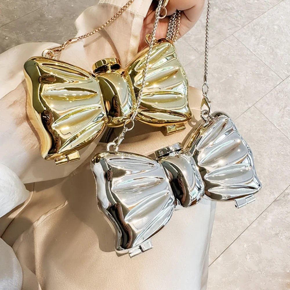 Golden Evening Bag | Luxury Designer Shoulder Bag & Round Acrylic Clutch Luxegan