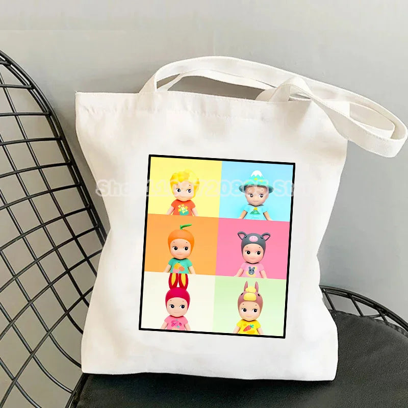 Canvas Character Casual Tote | Soft Cute Cartoon Shopping & Student Bag Luxegan