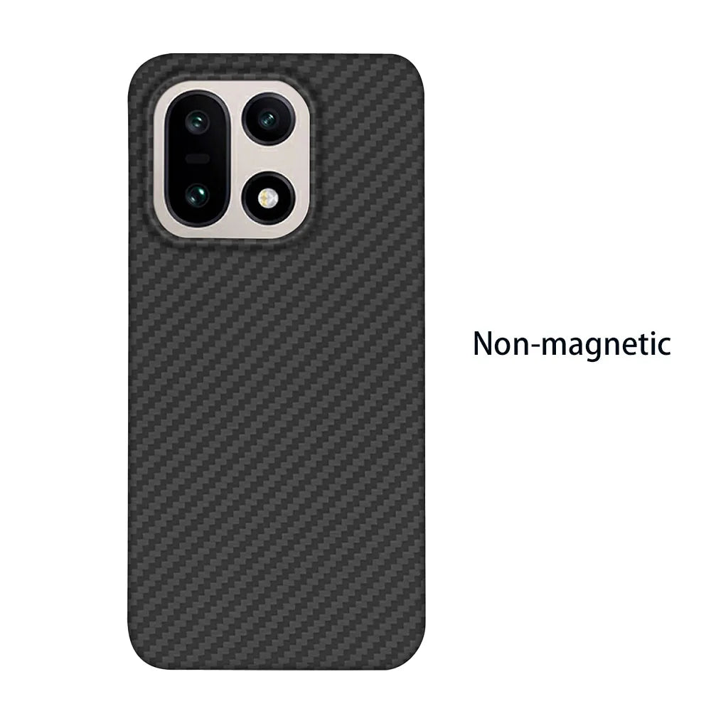 Para funda de teléfono OnePlus 15 de fibra de aramida Kevlar, carcasa dura de fibra de carbono ultradelgada y ligera, cubierta protectora magnética para negocios