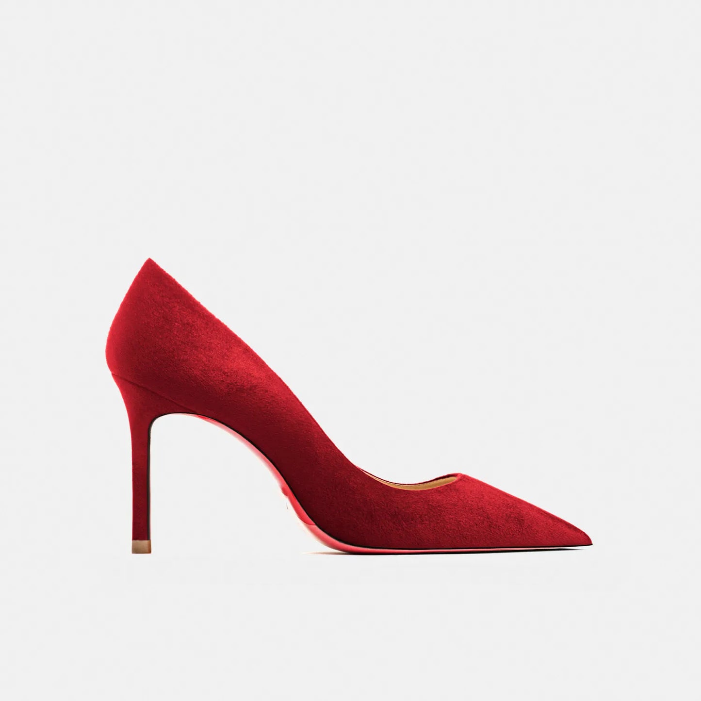 Autumn Suede Stiletto Pumps | Sophisticated Red Shiny Bottom High Heels | Elegant "Flannel" Pointed Toe Wedding Shoes | "Dignified" Shallow Mouth Fashionable Temperament Footwear for Radiant Versatile Styling Luxegan
