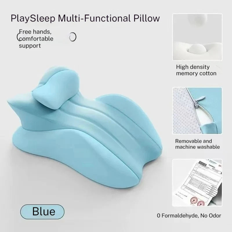Couples Memory Foam Waist & Lumbar Support | Sophisticated "Wave Shape" Silhouette | Elegant Washable Office & Bedding Backrest | "Dignified" High-Performance Massage Feature for Radiant Versatile Styling Luxegan