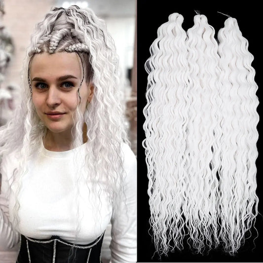 22 Inch Water Wave Twist Crochet Hair | Braiding Extensions Luxegan