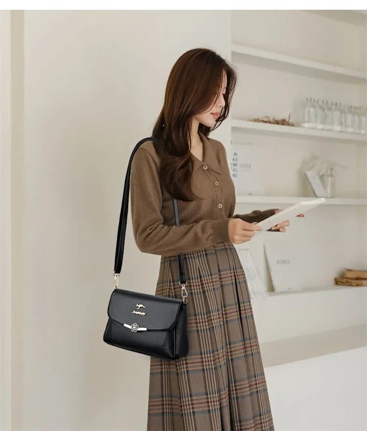 New Popular Single Shoulder Bag | Soft Leather Versatile Crossbody Luxegan