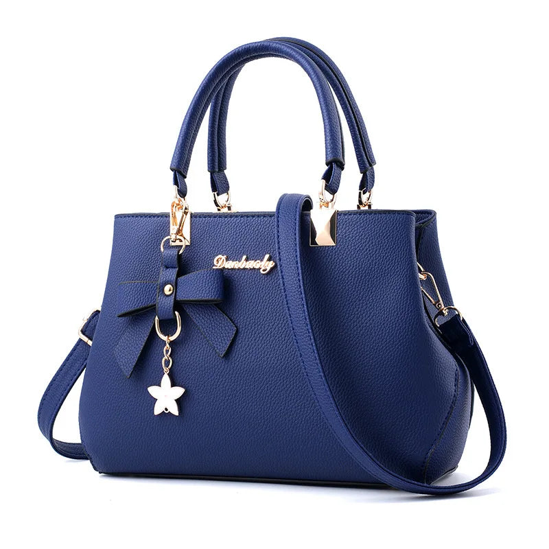 Elegant Women’s Messenger Bag with Flower Pendant | Office Ladies’ Pure Handbag & Satchel - view 7