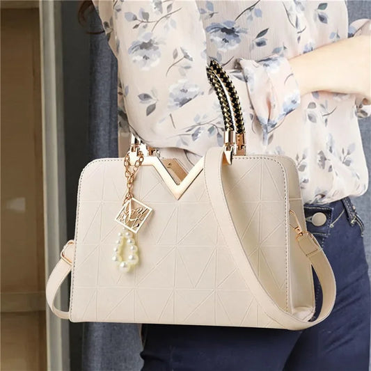 Women's Handbag Patchwork Shoulder Messenger | Office Work PU Leather Female Bag & Ladies Luxury Fashion Elegant Tote Luxegan