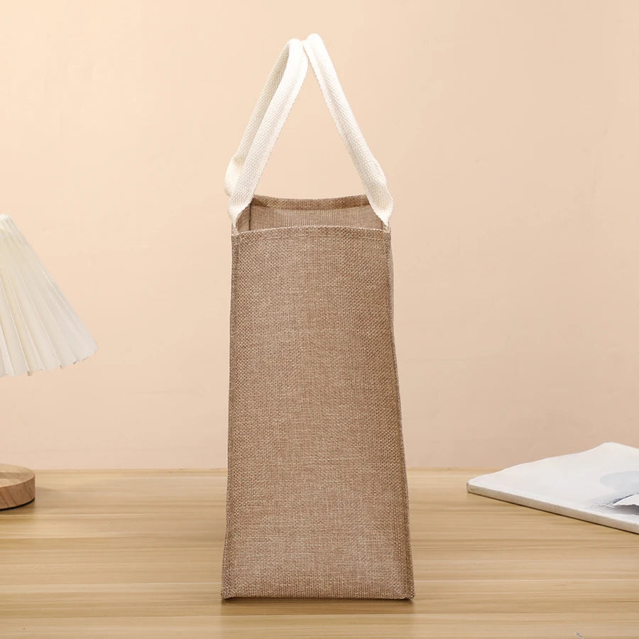 New Large Capacity Linen Tote Bag | Sophisticated Jute-Style Imitation Linen Shopping Bag | Elegant Versatile Travel Organizer | "Dignified" Minimalist Casual Handbag Luxegan
