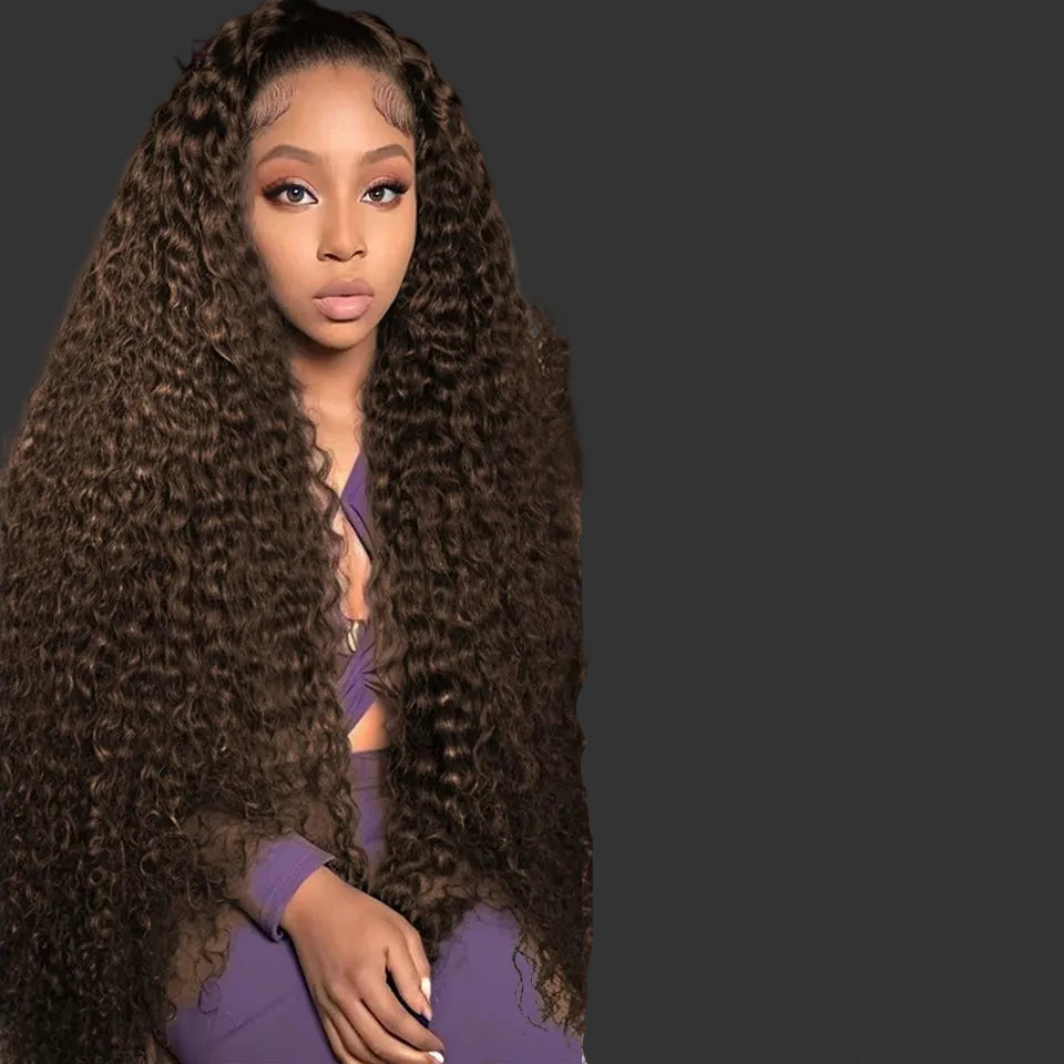Chocolate Brown Highlight Afro Kinky Curly Bundles | Sophisticated "Deep Water" Ombre Silhouette | Elegant