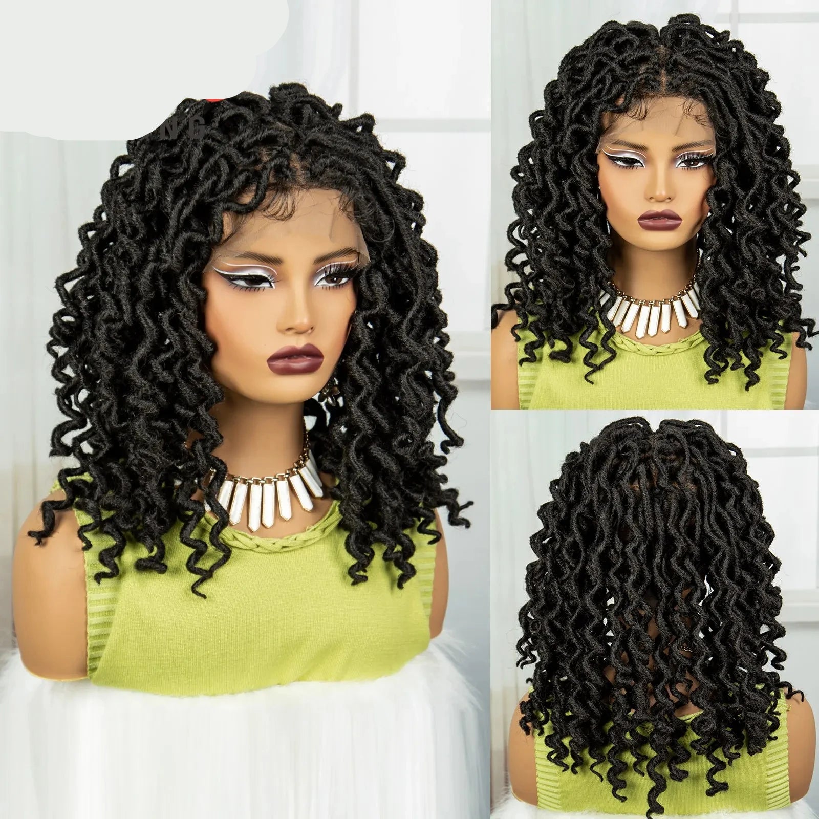 99J Burgundy Faux Locs Full Lace Wig | Baby Hair | Transparent Lace Front | Crochet Braids | Black Women