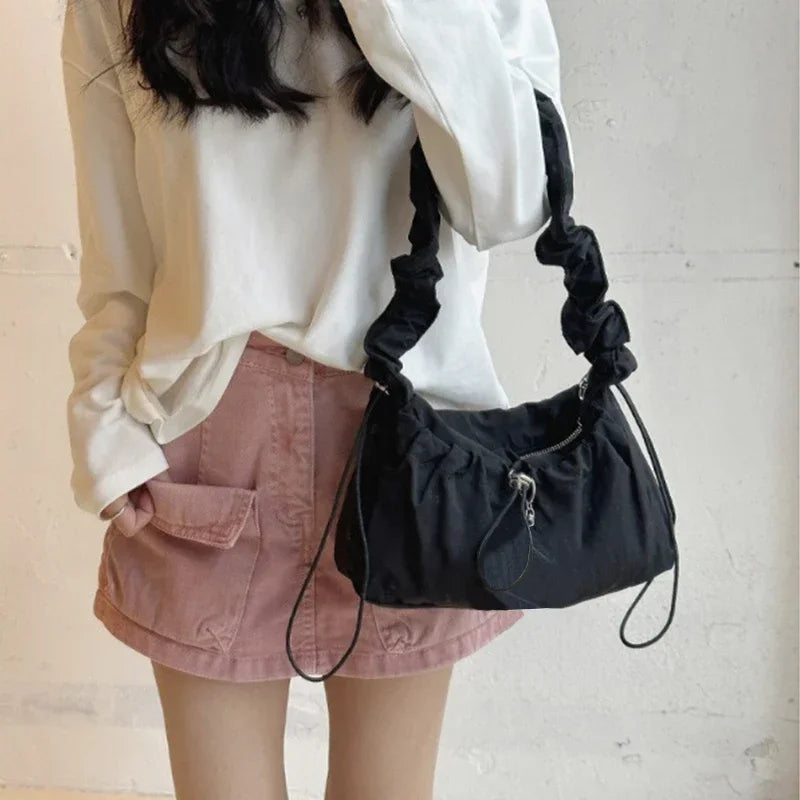 Simple Fashion Fold Shoulder Bag | Vintage Casual Designer Underarm Crossbody Bag (New Luxury High Quality Handbags & Purses) Luxegan